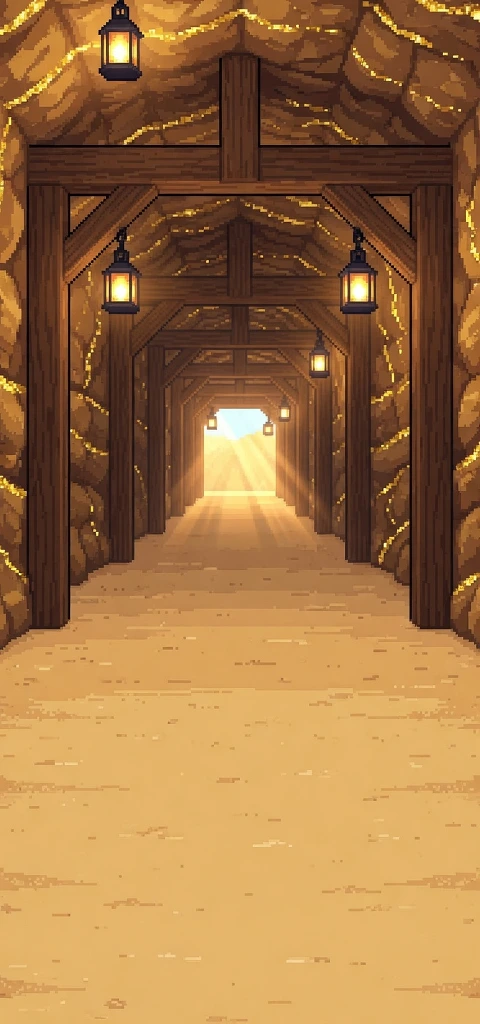 Pixel-art mine shaft from Bitcoin Miner Gold Rush